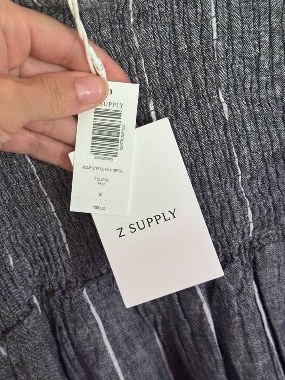 NWT - Z Supply Romy Striped Linen Maxi Dress - Size S - Eclipse - Picture 8 of 10